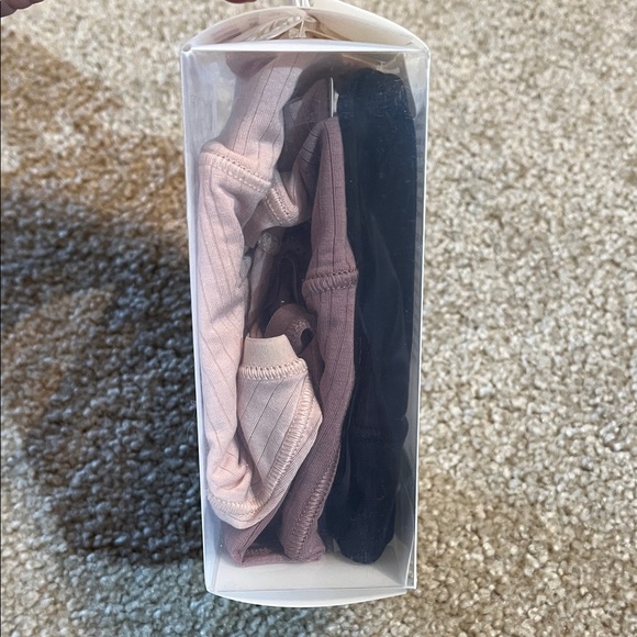 lululemon UnderEase 3-Pack High-Waist Ribbed Thongs - Black / Pink / Tan - Picture 3 of 3